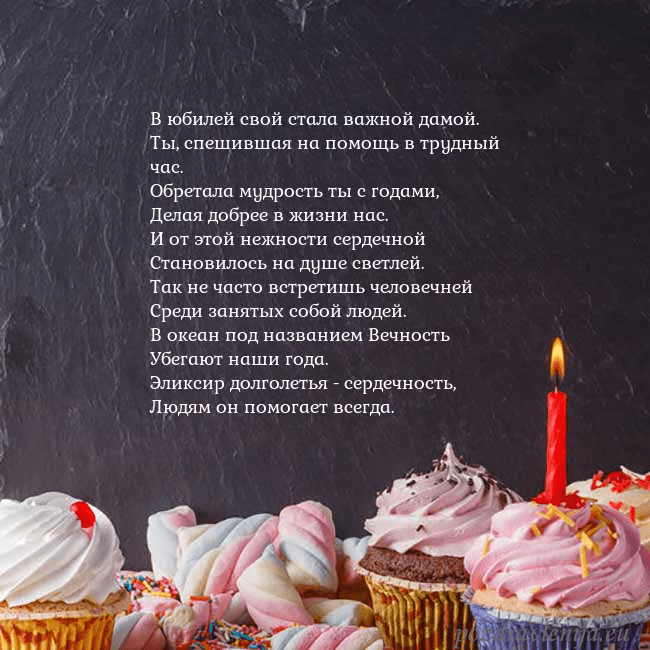 Открытка на день рождения со сладостями и свечкой