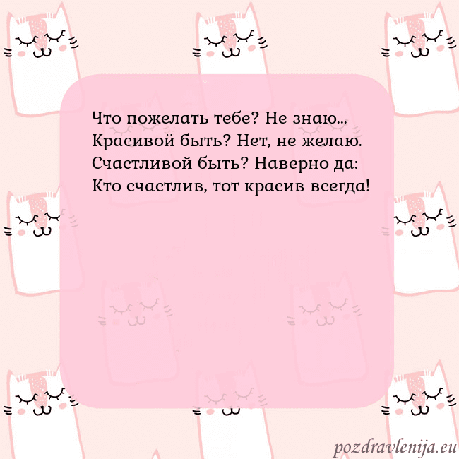 Розовая открытка с забавными кошками