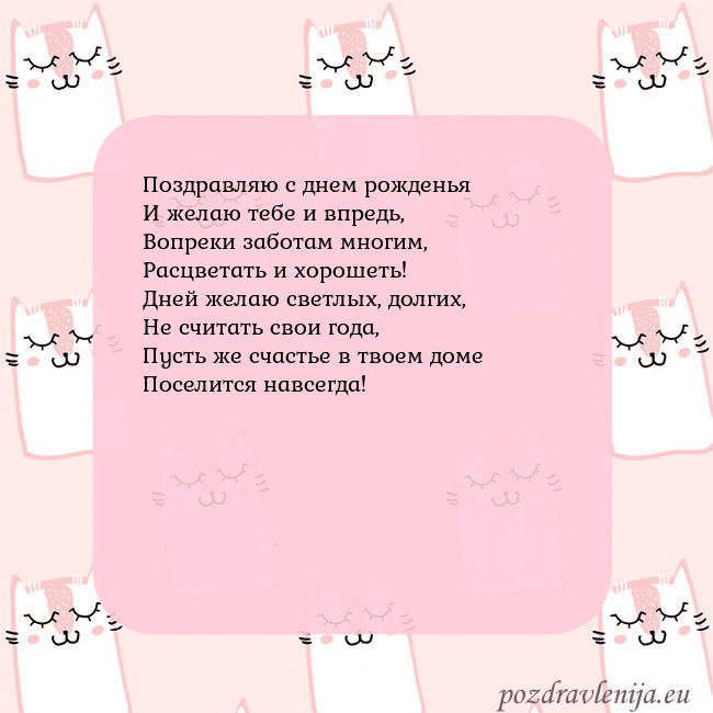 Розовая открытка с забавными кошками