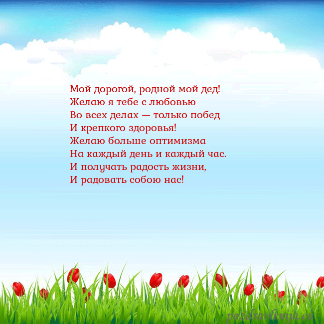 Открытка с тюльпанами