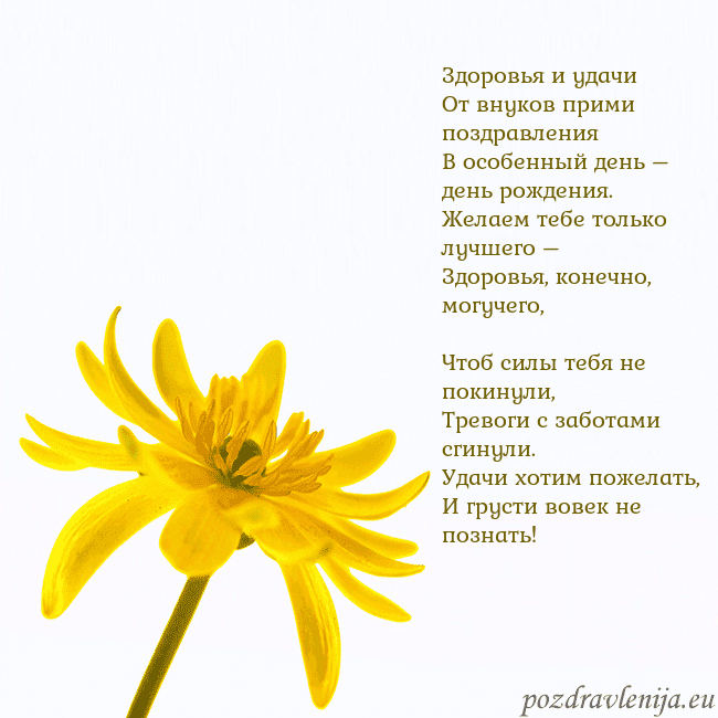 Открытка с желтым цветком