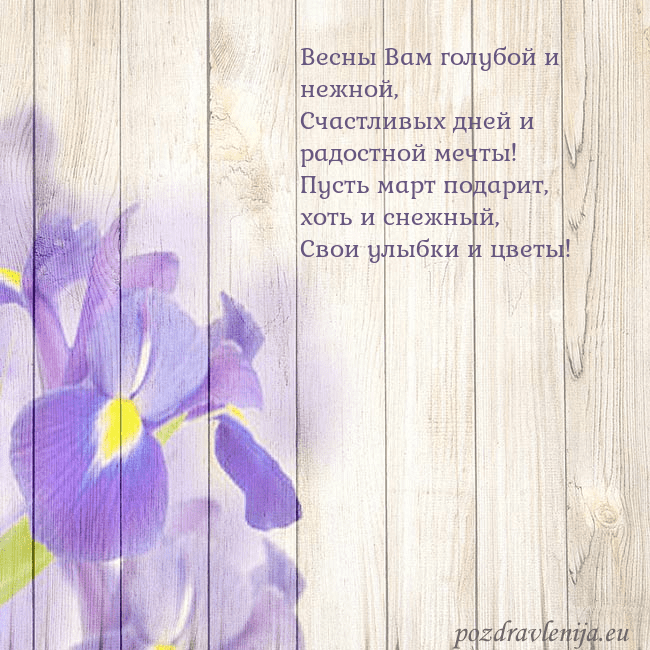 Открытка с ирисами