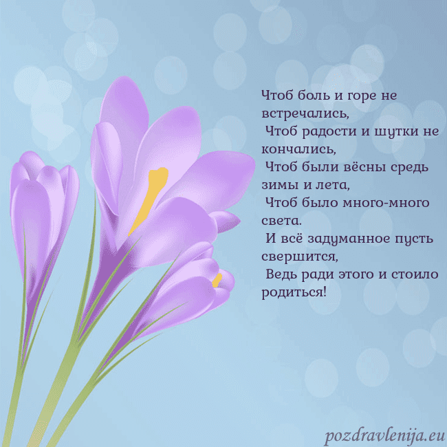 Открытка с крокусом