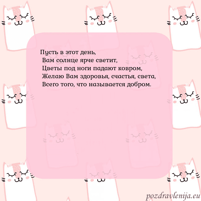 Розовая открытка с забавными кошками