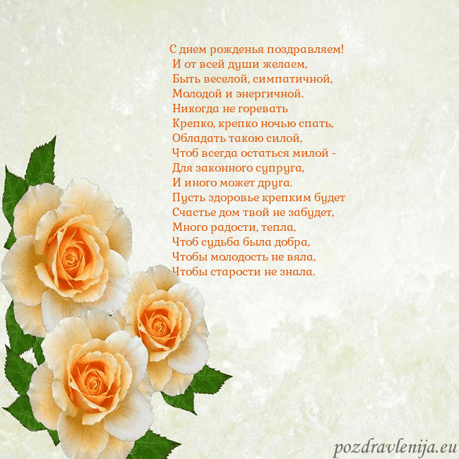 Открытка на день рождения с желтыми розами