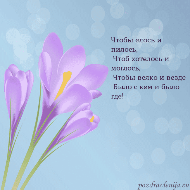 Открытка с крокусом