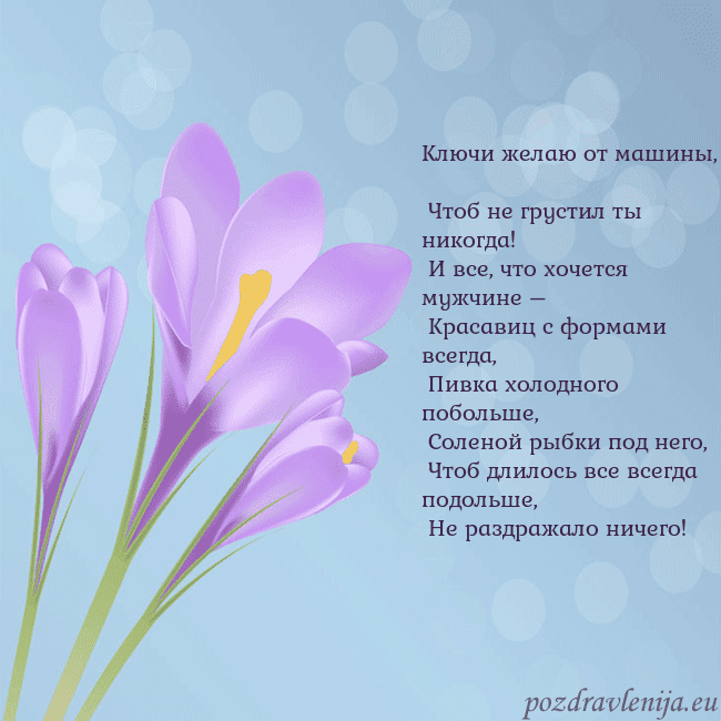 Открытка с крокусом