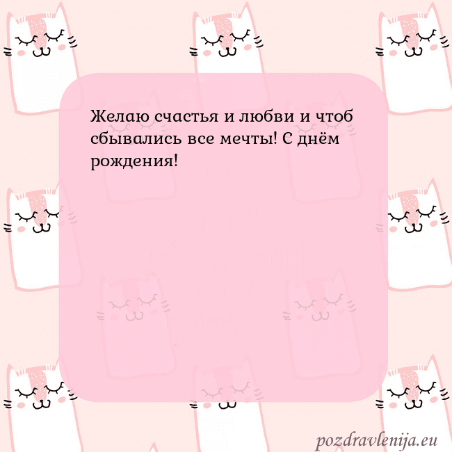 Розовая открытка с забавными кошками