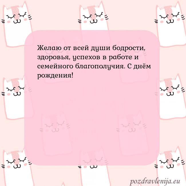 Розовая открытка с забавными кошками