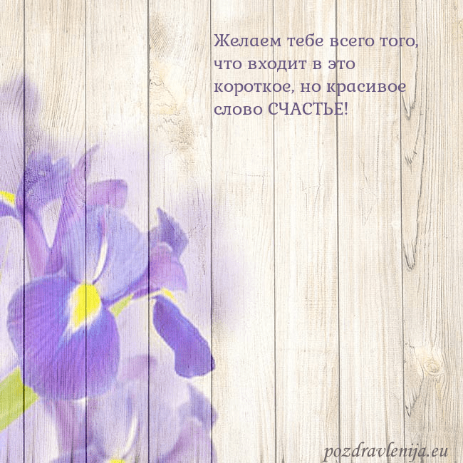 Открытка с ирисами