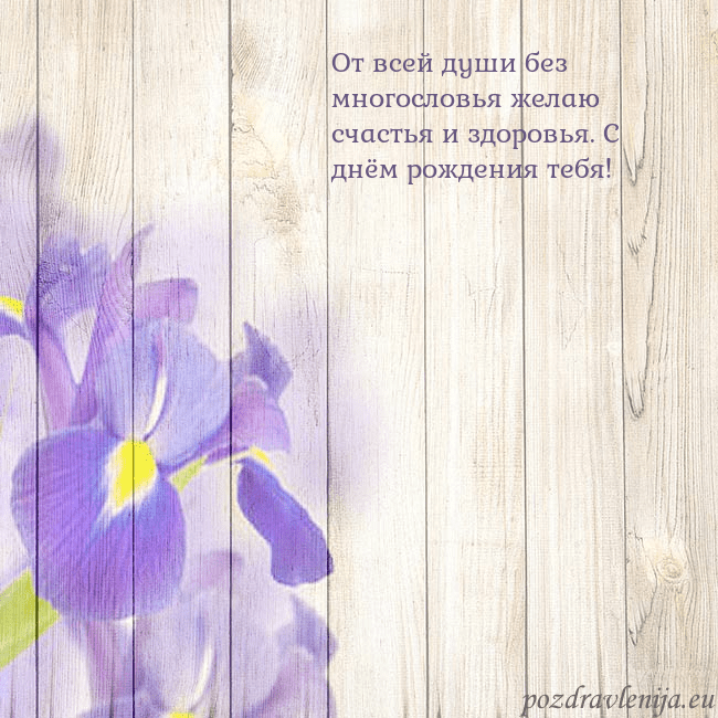 Открытка с ирисами