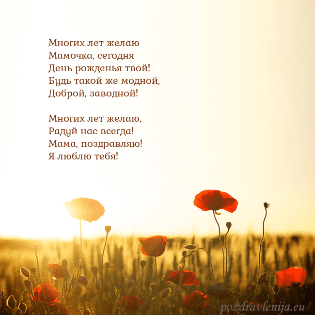 Электронная открытка с полем маков