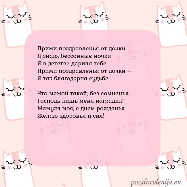 Розовая открытка с забавными кошками