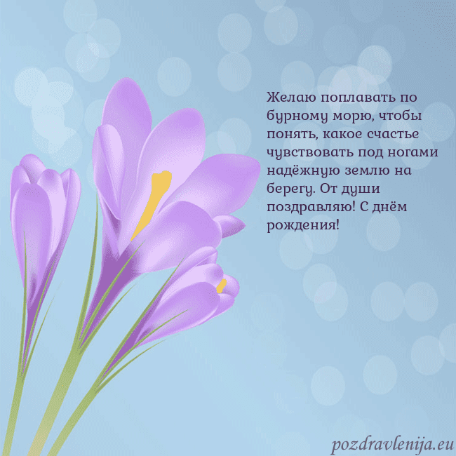 Открытка с крокусом