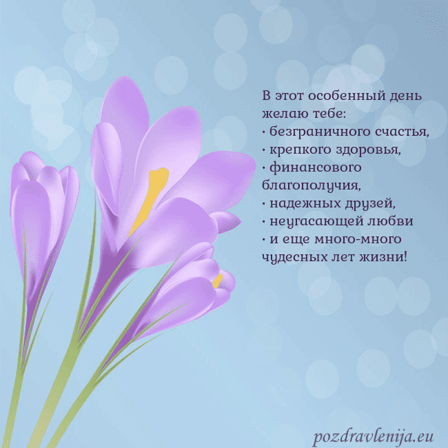 Открытка с крокусом