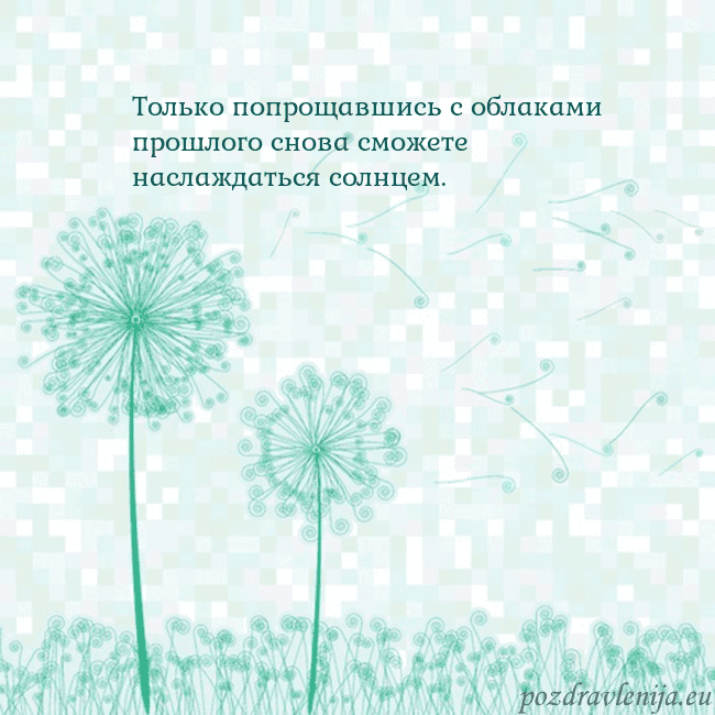 Открытка с одуванчиком