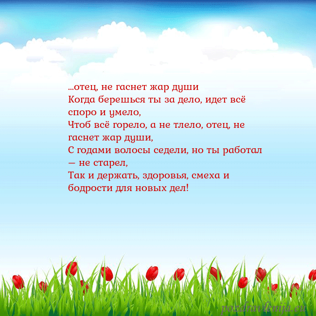 Открытка с тюльпанами