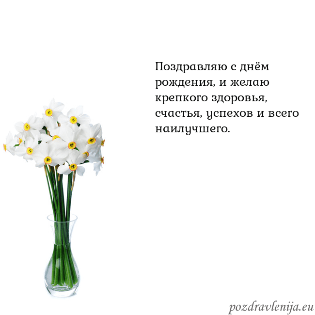 Открытка с нарциссами