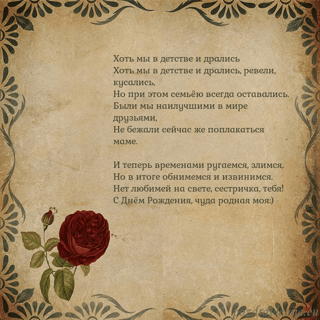 Открытка с винтажной розой