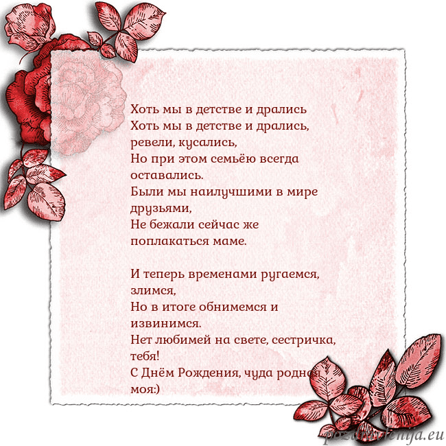 Открытка с розами по углам