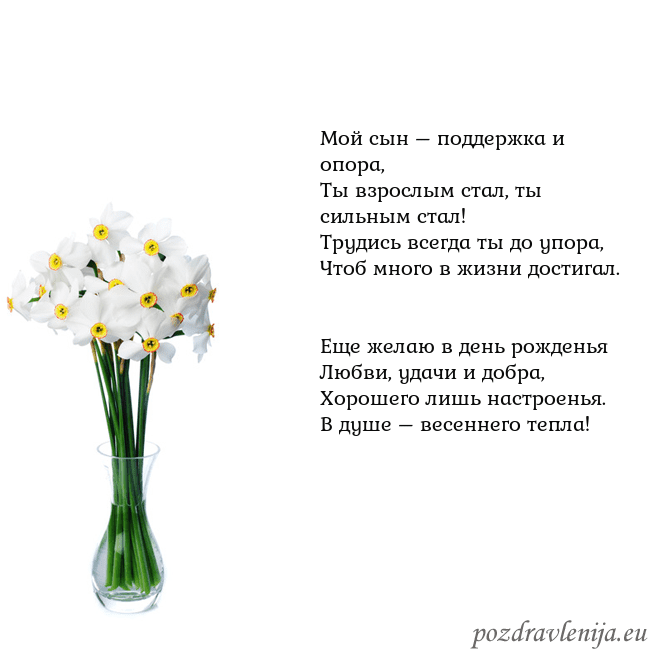 Открытка с нарциссами