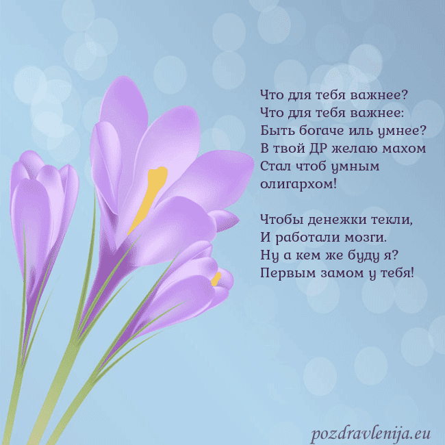 Открытка с крокусом