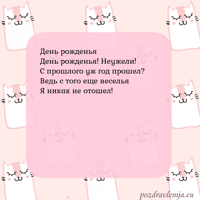 Розовая открытка с забавными кошками