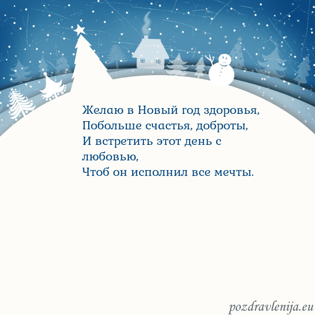 Рождественская открытка с голубым небом и белой деревней