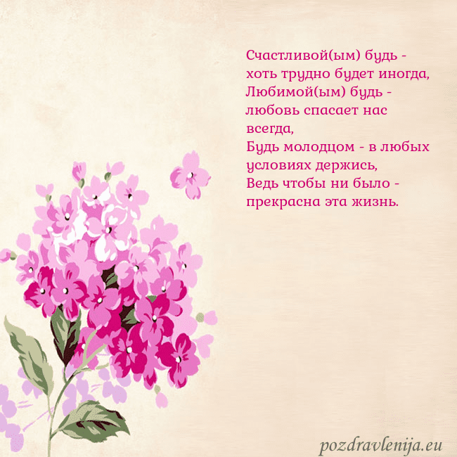 Открытка с гортензией