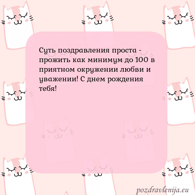 Розовая открытка с забавными кошками