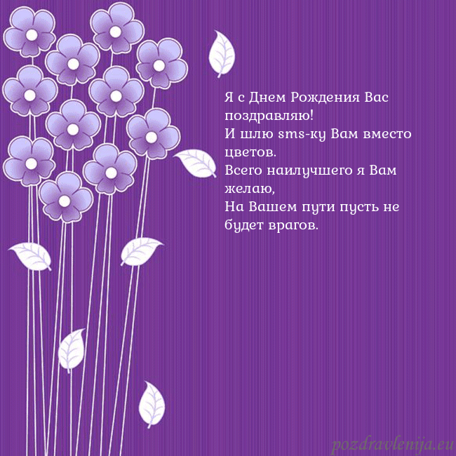 Открытка с фиолетовыми цветами