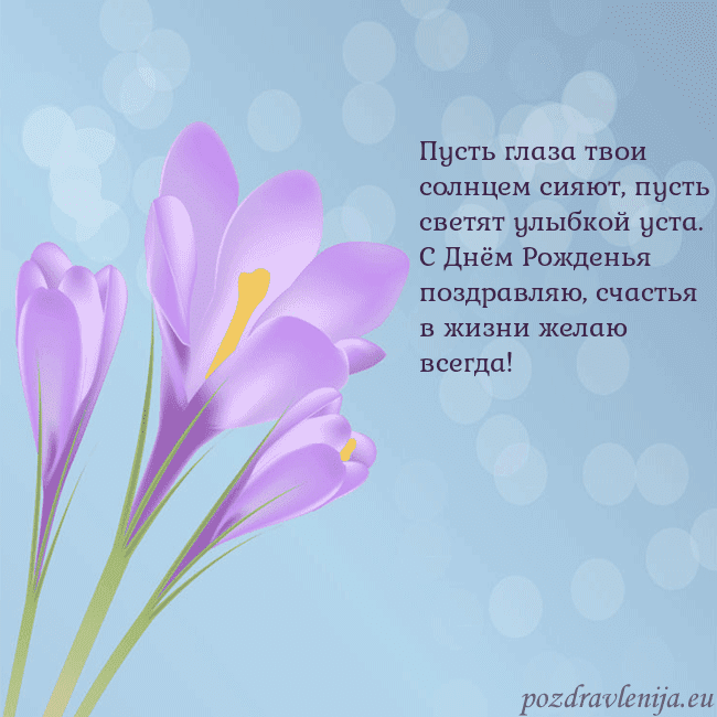 Открытка с крокусом