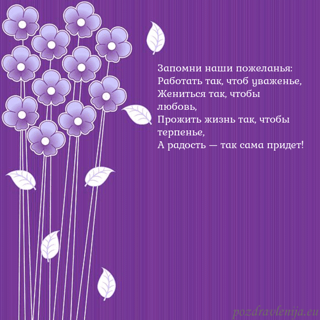 Открытка с фиолетовыми цветами