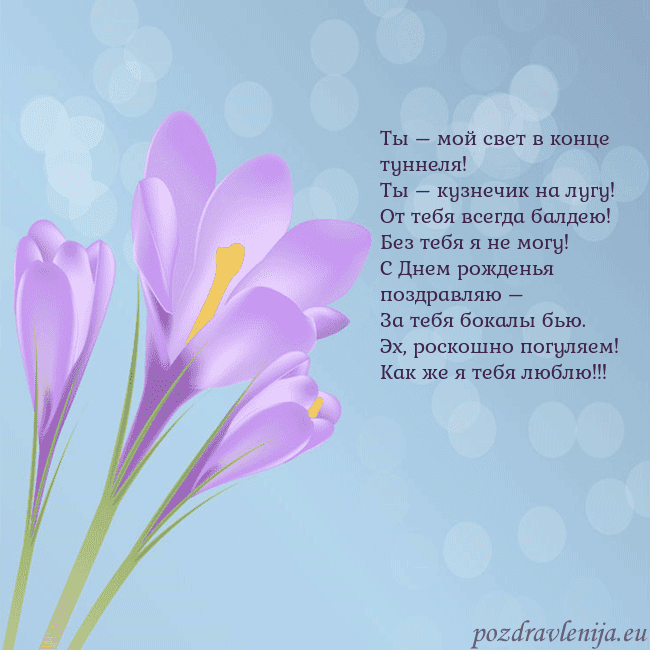 Открытка с крокусом