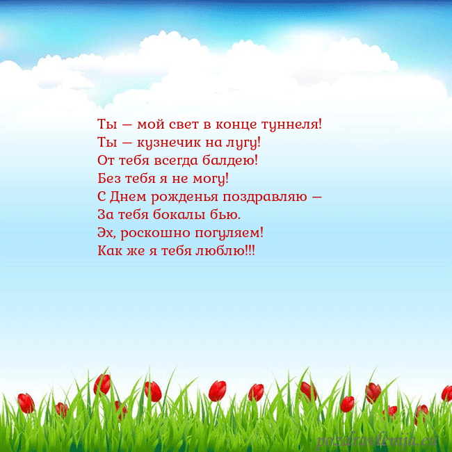 Открытка с тюльпанами