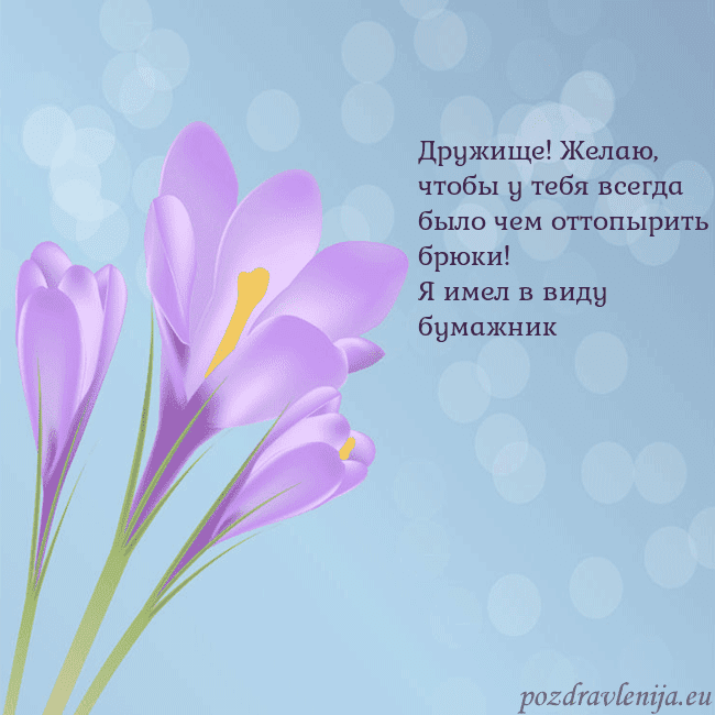 Открытка с крокусом