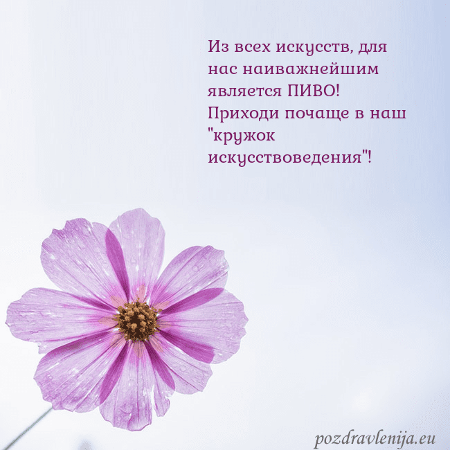 Электронная открытка с фиолетовым цветком