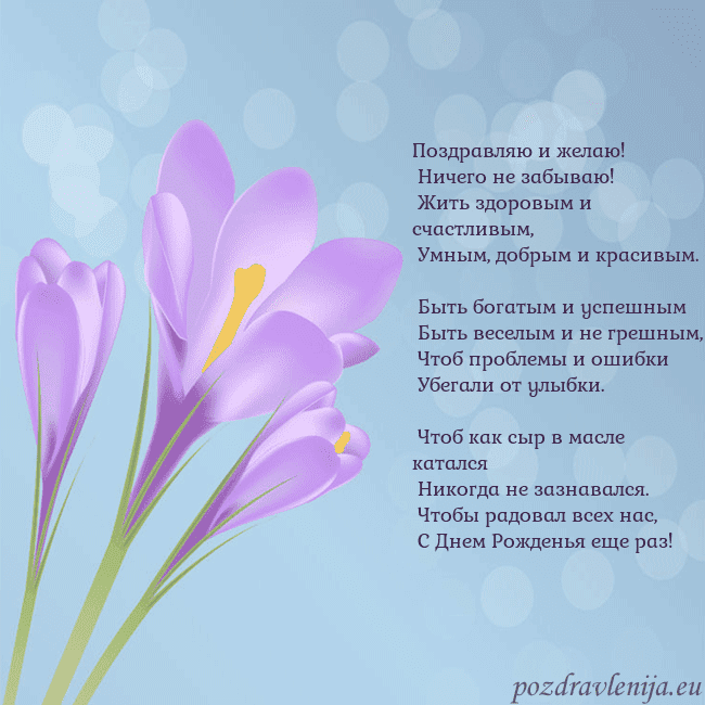 Открытка с крокусом