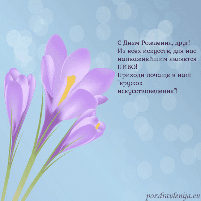 Открытка с крокусом