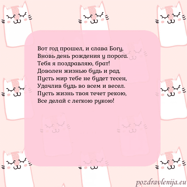 Розовая открытка с забавными кошками