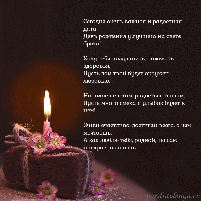 Анимированная открытка - торт с горящей свечкой