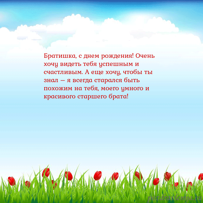Открытка с тюльпанами