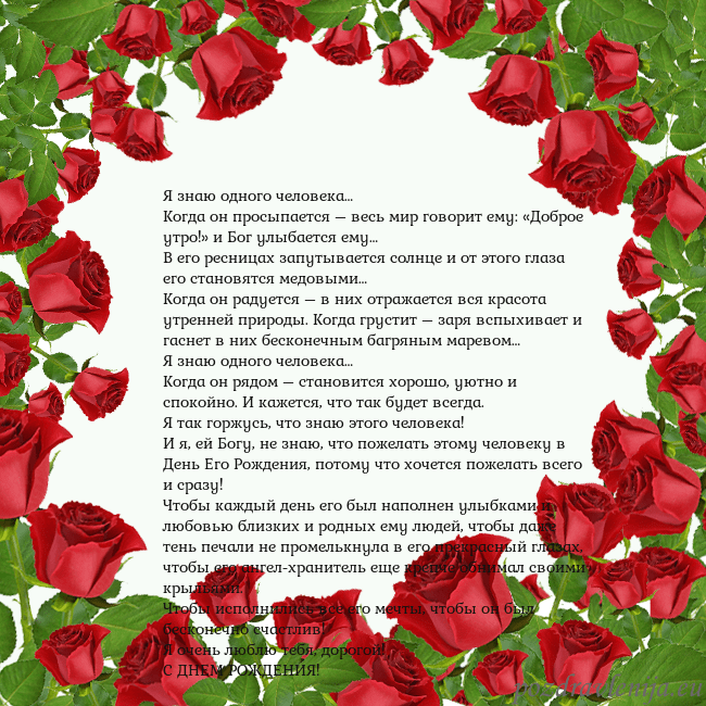 Открытка с красными розами