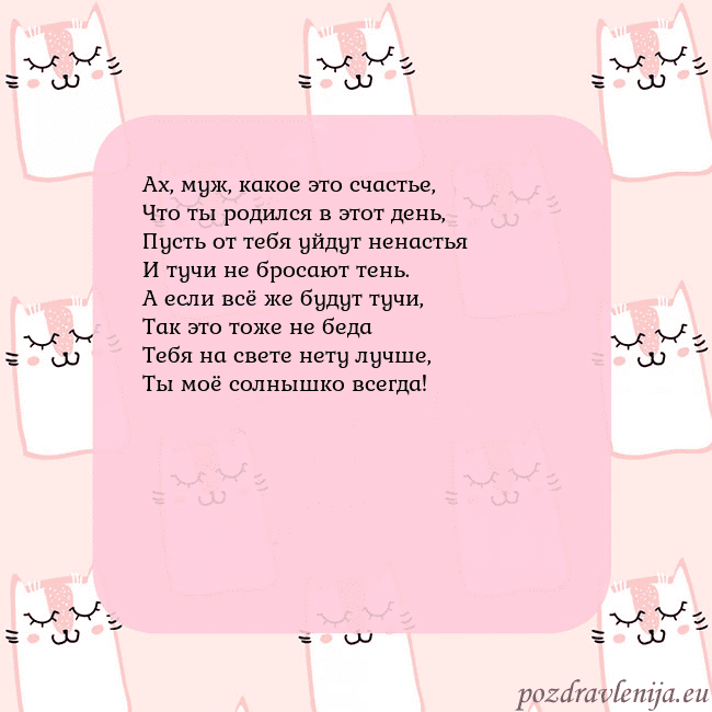 Розовая открытка с забавными кошками