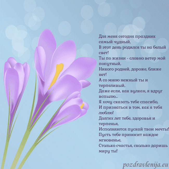 Открытка с крокусом