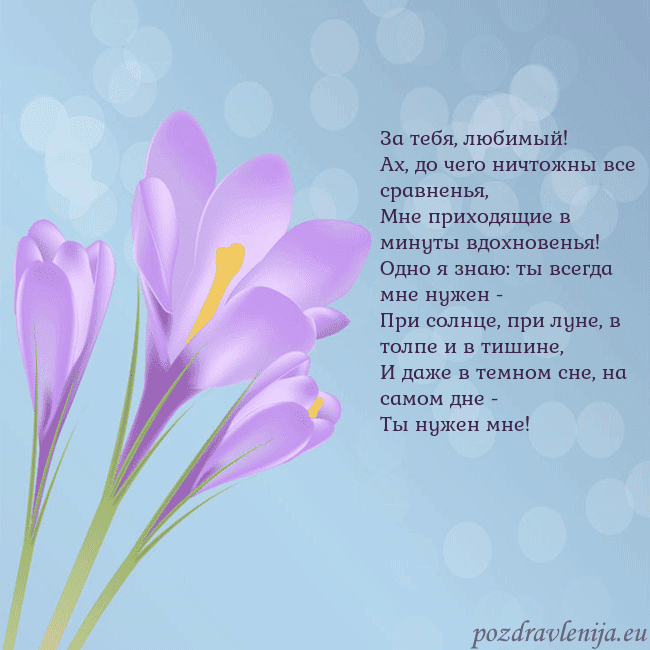 Открытка с крокусом