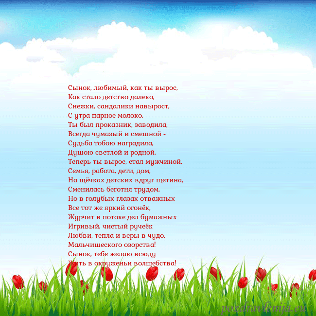 Открытка с тюльпанами