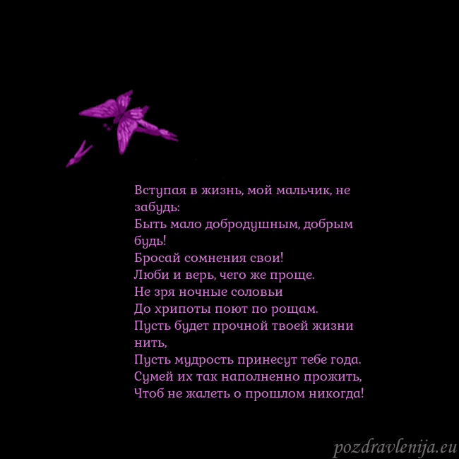 Открытка с летающими бабочками