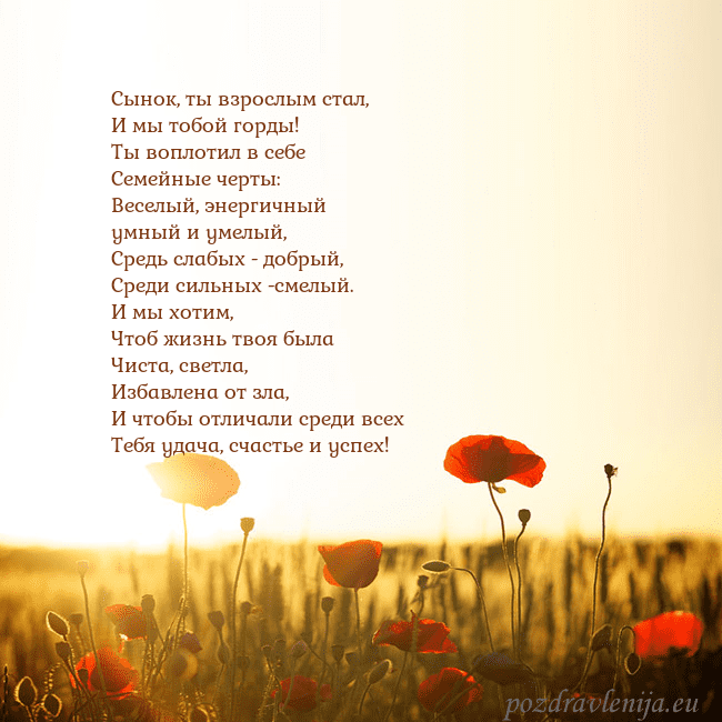 Электронная открытка с полем маков