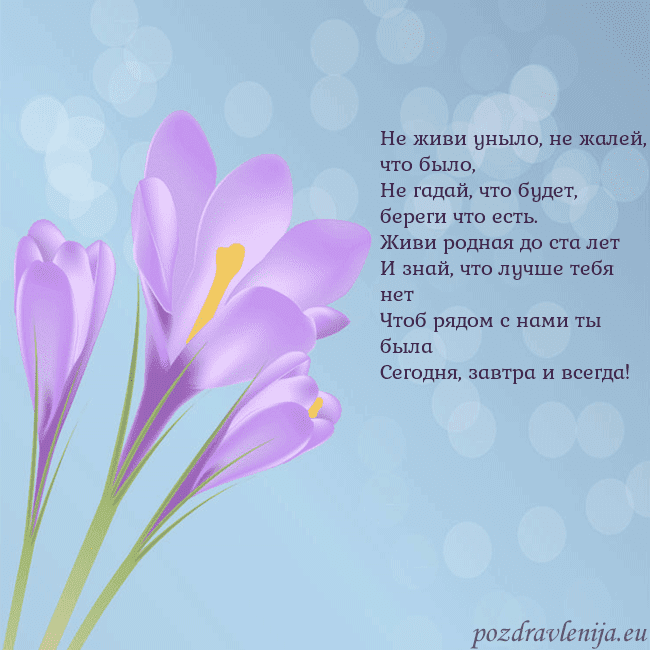 Открытка с крокусом